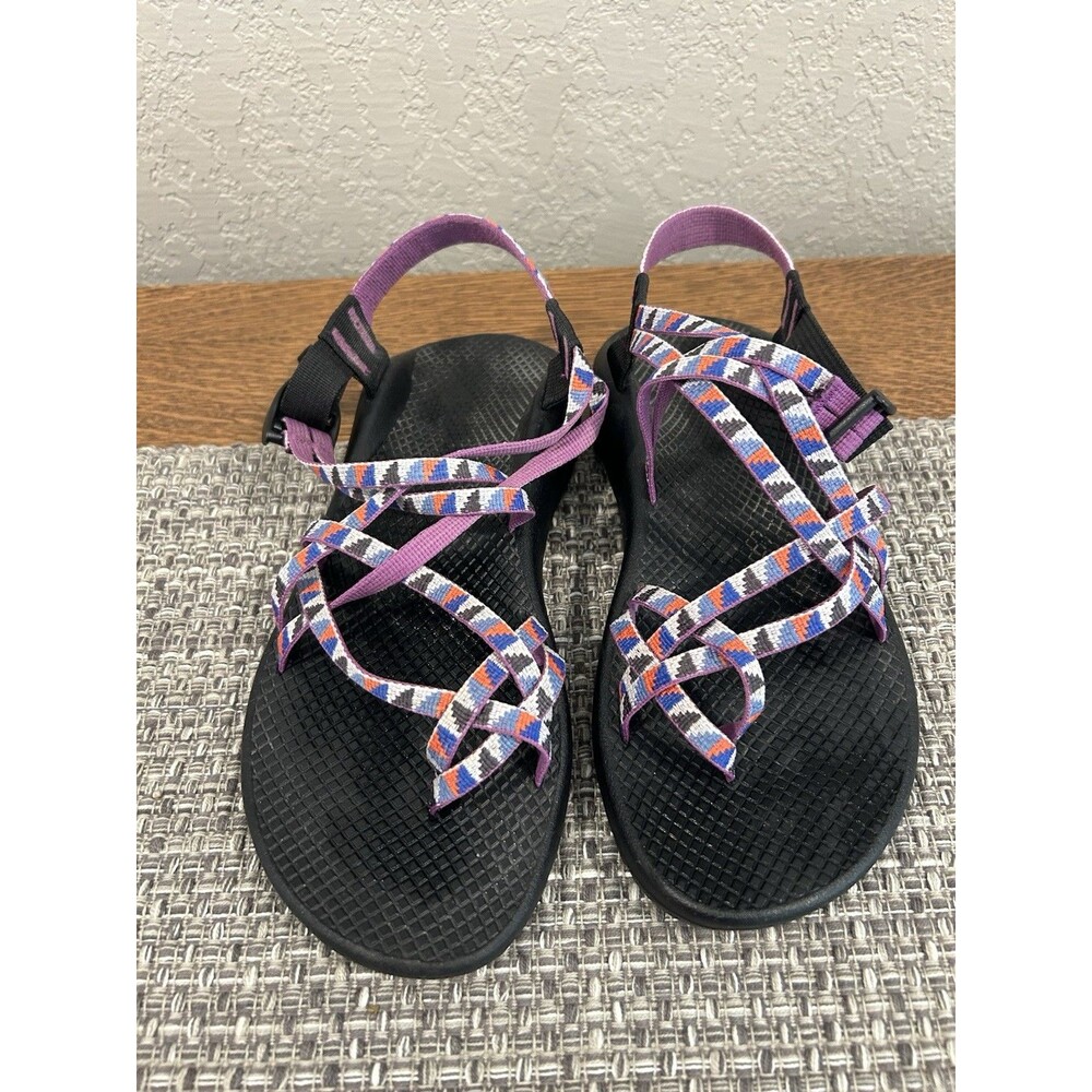 Chaco ZX/2 Outdoor Sport Sandals Women’s Purple Geometric Print Hiking Size 10